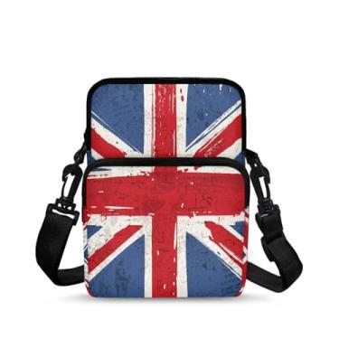 Imagem de CLOHOMIN Bolsa mensageiro pequena para mulheres e homens, bolsa para celular, carteira, bolsas pequenas da moda, pochete bolsa mensageiro, The Union Jack