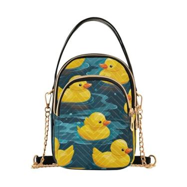 Imagem de GAIGEO Bolsa de ombro linda natureza borboleta, bolsa pequena com alça de ombro, bolsas transversais para mulheres modernas, Borracha amarela, One Size