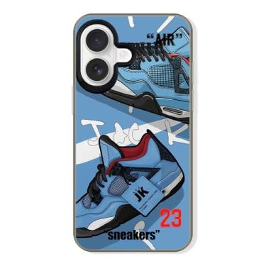 Imagem de Cairiocoin Capa de telefone da marca de calçados esportivos compatível com iPhone 17, Cool Ins Off Tênis clássico branco ou preto etiqueta estética antiderrapante à prova de choque capa de proteção