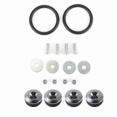 Imagem de ZJchao Kit de Arruela de Para-choque de Carro, Prendedor de Liga de Alumínio, Kit de Vestimenta para Para-choque Dianteiro e Traseiro, Tampas de Porta-malas, Conjunto de 4 Peças (Cinza)