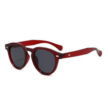 Imagem de Óculos de Sol UV400 - Rebite Redondo em Cores Vibrantes para Homens e Mulheres, Esportes ao Ar Livre, Corrida e Ciclismo, Vermelho e Preto