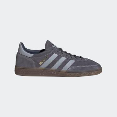 Imagem de adidas Originals Tênis de skate masculino Handball Spezial, Aurora Onix/Halo Silver, 41