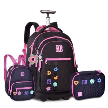 Imagem de Mochila Rodinhas com Lancheira Térmica e Estojo Rebecca Bonbon-Feminino