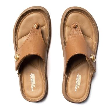 Imagem de Chinelo Feminino Pegada Grace Couro Levitech Caramelo-Feminino