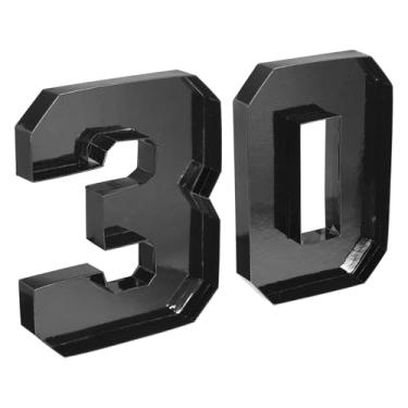 Imagem de PATIKIL Conjunto de 30 números de papelão, 25,4 cm, caixa de papel, recipiente preenchível para decoração de festa de aniversário de charcutaria, chocolate, doces, festas de aniversário, preto