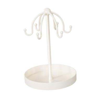 Imagem de Dynwave Porta-joias, organizador para colares e brincos, bandeja para anéis, suporte multifuncional para chaves, porta-chaves para anéis e brincos, ideal para, Branco