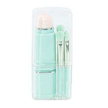 Imagem de Yinhing Conjunto de Pincéis de Maquiagem, 8 Peças, Pincel de pó Retrátil Macio, Mini Pincéis Portáteis Com Caixa de Armazenamento para Aplicação de Maquiagem Em Viagens (Ciano Claro)