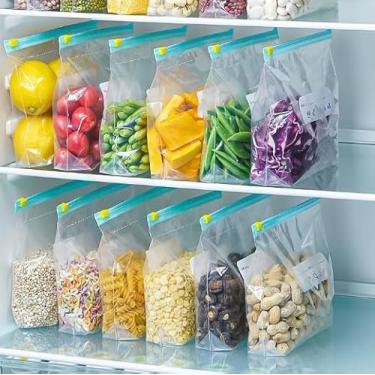 Imagem de Pacote com 20 sacos de armazenamento com zíper de tamanho médio – bolsas transparentes reutilizáveis para escritório, viagens, artesanato e itens essenciais para casa