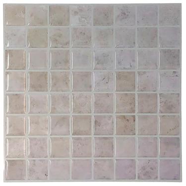 Imagem de Main Street Mini mosaico de pedra Creations de 8 folhas - azulejos de cozinha para destacar e colar. Backsplash amigável para locatários. Azulejos de parede autoadesivos para sua casa e projetos de