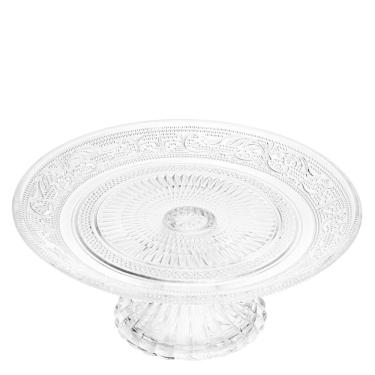 Imagem de Prato para Bolo e Doces Vidro Angel com Pé 30x30x10cm Lyor