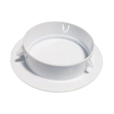 Imagem de Baoblaze Placa de cobertura circular branca para orifícios no teto, fácil instalação, compacta, para vedação de orifícios de ar condicionado, acabamento para, 125 a 155 Furos