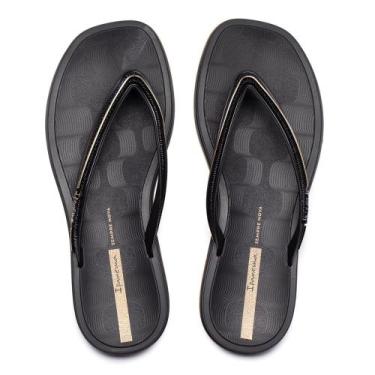 Imagem de Chinelo Feminino Ipanema Glow Metalizado Preto/Dourado, Preto, Dourado