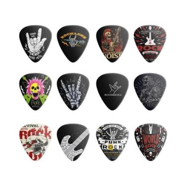 Imagem de Pacote Com 12 Palhetas De Guitarra 046mm 071mm 096mm ABS Premium Para 