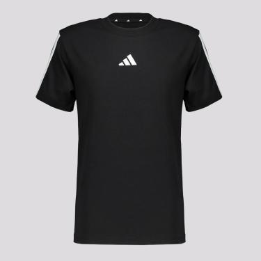 Imagem de Camiseta Adidas 3 Stripes Juvenil Preta-Unissex