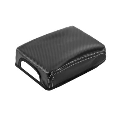 Imagem de REPAIROCK Tampa do apoio de braço da tampa do console central do carro para Toyota Tacoma 16-20 protetor de apoio de braço protetor de braço de fibra de carbono de couro sintético padrão de fibra de