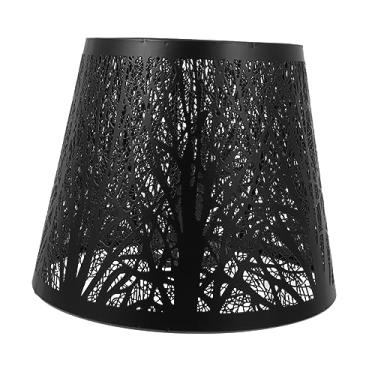 Imagem de 2 peças abajur de ferro forjado abajur de parede branco para mesa de cabeceira lanternas pretas decorativas floresta de metal abajur retrô abajur de metal preto requintado abajur capa de luz (Color :