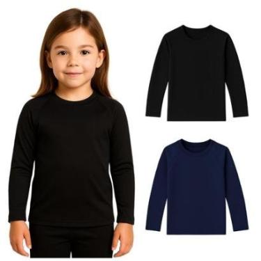 Imagem de Kit 2 Camisetas Manga Longa Infantil Menina Proteção Solar Praia-Feminino