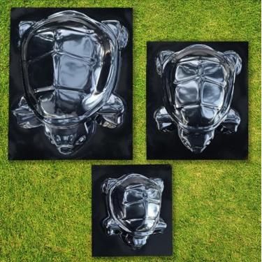 Imagem de BETONEX Molde de pedra para piso de tartaruga moldes de cimento para jardim plástico de concreto ABS 2 mm - Molde de tartaruga para cimento - Molde de caminho de jardim de tartaruga para pavimentação