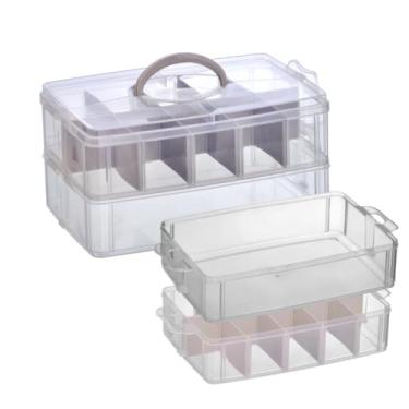 Imagem de Maleta com 4 Bandejas - 2 com 10 Divisórias e 2 Sem Divisória, Organizadora para Acessórios, Bijuterias e Artigos Pequenos