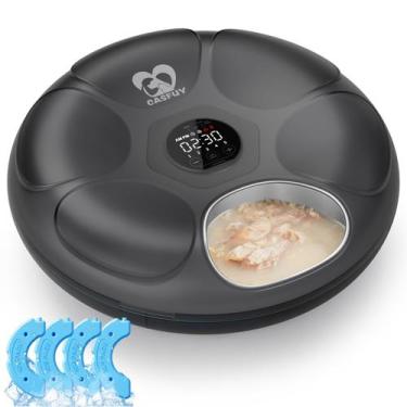 Imagem de Alimentador automático para gatos Casfuy sem fio com bandeja de aço in