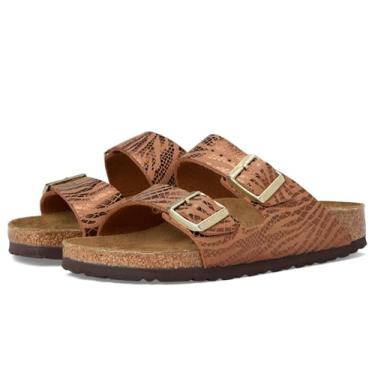 Imagem de Birkenstock Sandália feminina Arizona-Silky Zebra, Zebra de noz-pecã, 8-8.5 Narrow