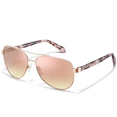 Imagem de Óculos de Sol CARFIA Polarizados Feminino - Proteção UV, Hastes de Acetato e Armação Metálica, Modelo CA3216