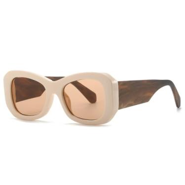 Imagem de Óculos de Sol UV400 - Estampa de Leopardo em Cores Vibrantes, Hastes Largas, para Homens e Mulheres, Esportivos, ao Ar Livre, Corrida e Ciclismo, Bege