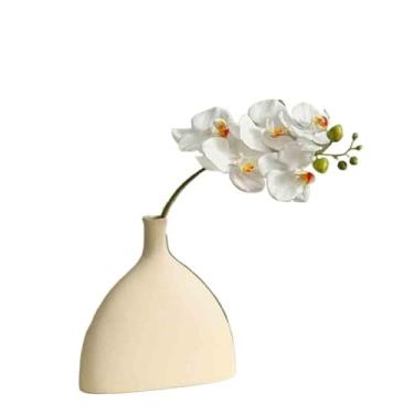 Imagem de KEG801302 Flores falsas brancas simples Phalaenopsis simulação flor ramo único flor falsa sala de estar arranjo de flores decoração de mesa decoração