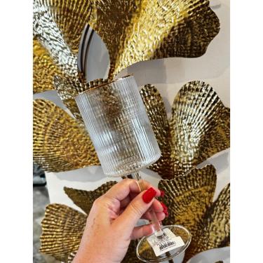 Imagem de Taça para Vinho ou Agua Dore Lustra em Cristal e borda dourada 470 ml Copa e Cia