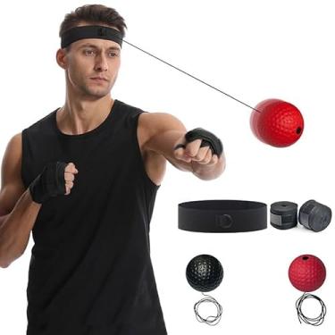 Imagem de Bola de velocidade de reação de boxe com faixa de cabeça - corda ajustável e acessórios de substituição - Reflexo de trem, coordenação olho-mão para crianças/adultos - Portátil para casa, academia
