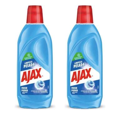 Imagem de Kit 2 Limpador Ajax Fresh Blue Limpeza Pesada 500ml