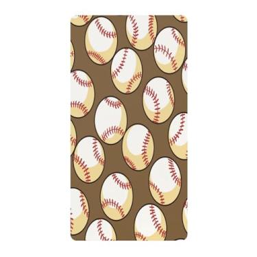 Imagem de Blueangle Lençol de berço padrão para berço infantil - Lençóis de algodão macio e respirável com estampa de beisebol (270)