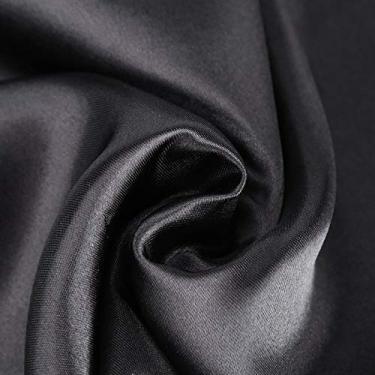 Imagem de Cosiki Toalha de Mesa Retangular 100% Poliéster Resistente a Rugas para Festa de Casamento Banquete 145x320cm (Preto)