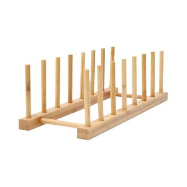 Imagem de Escorredor De Louça De Madeira Para Cozinha, Organizador De Utensílios