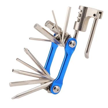 Imagem de Kit de reparo de bicicleta multifuncional 11 em 1 – Conjunto de ferramentas de reparo de bicicleta de montanha de liga de alumínio com chave inglesa, chave de fenda, cortador de corrente e muito mais