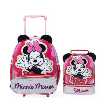 Imagem de Kit Mochila Lancheira Minnie Escolar Rodinha Disney Feminina-Feminino