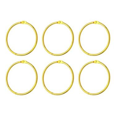 Imagem de Runseaway 6 anéis de fichário de 76 mm de 76 mm, anéis de livro de metal de folha solta, aço niquelado para fichas, cartões de memória, chaves, álbuns de recortes, escritório, fácil de abrir e fechar