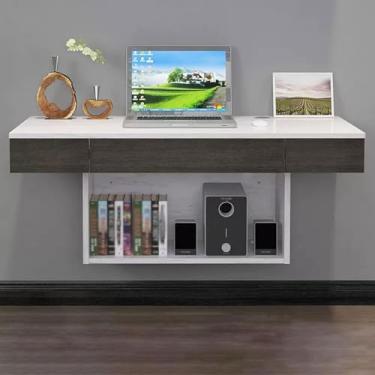 Imagem de Mesa de computador, armário de TV, prateleira flutuante, prateleira de parede, quarto, sala de estar, escritório, mesa de estudo, mesa de leitura, suporte de TV, prateleira multimídia, prateleira de