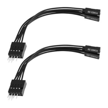 Imagem de YINETTECH 2 x 6 pinos macho para 3x2 pinos LED fêmea placa mãe interruptor de alimentação disco rígido boot switch jumper painel frontal conector compatível com Intel