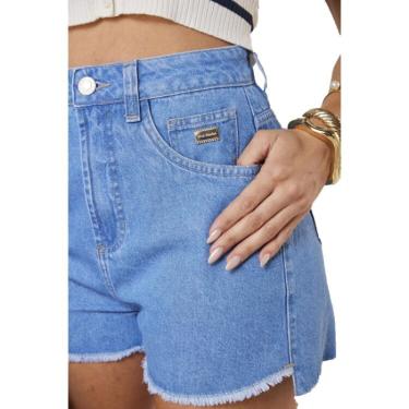 Imagem de Shorts Cos Alto Max Denim Feminino - Jeans claro