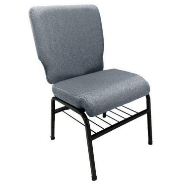 Imagem de 01 Cadeira para Igrejas c/ Porta Biblía e Porta Cálice Cinza