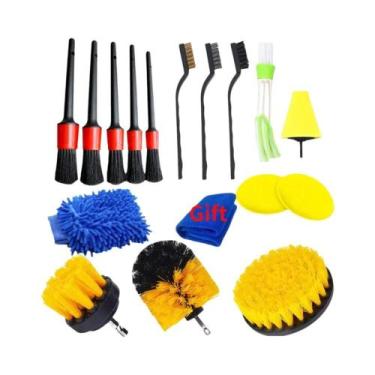 Imagem de Kit De Escovas Para Detalhamento De Carros Para Limpeza Automotiva Com