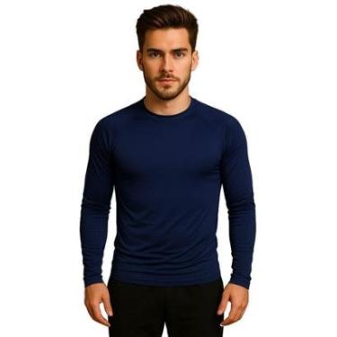 Imagem de Blusa Térmica Masculina Fitness Proteção Solar UV 50+ Camisa Inverno de Frio-Masculino