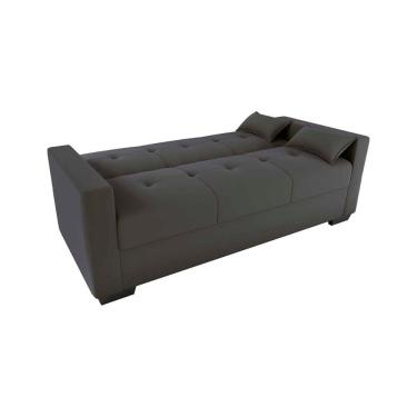 Imagem de Sofá Cama 3 Lugares Reclinável Casal Premium 2,03 Larg Lavinia Matrix Suede Cinza