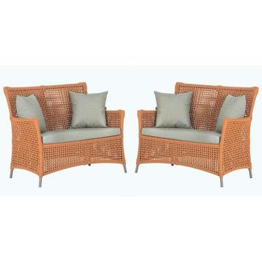 Imagem de 2 Sofás área Externa Igapó Alumínio Fendi Corda Náutica E3 Terra Cota