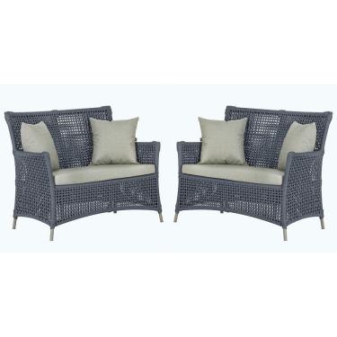 Imagem de 2 Sofás área Externa Igapó Alumínio Fendi Corda Náutica E3 Prata