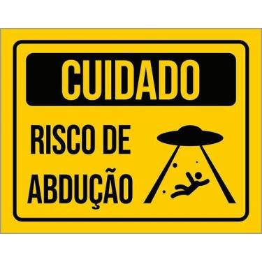 Imagem de Kit 10 Placa Acm Cuidado Risco De Abdução 18X23 - Sinalizo