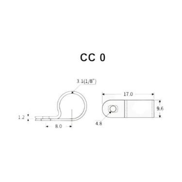Imagem de Clipes De Cabo Em Forma De R Brancos 100pcs Nylon PA66 Com Fixação Por