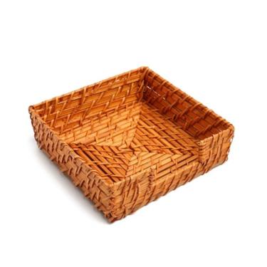 Imagem de Porta-guardanapo De Papel Porta Treco Rattan Casa 18x18cm Mek