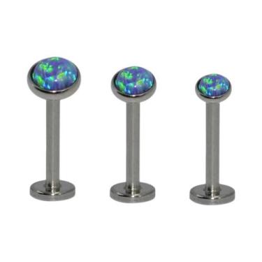 Imagem de Piercing De Aço Cirúrgico Com Pedra Opala Para Nariz, Labret, Hélice, 